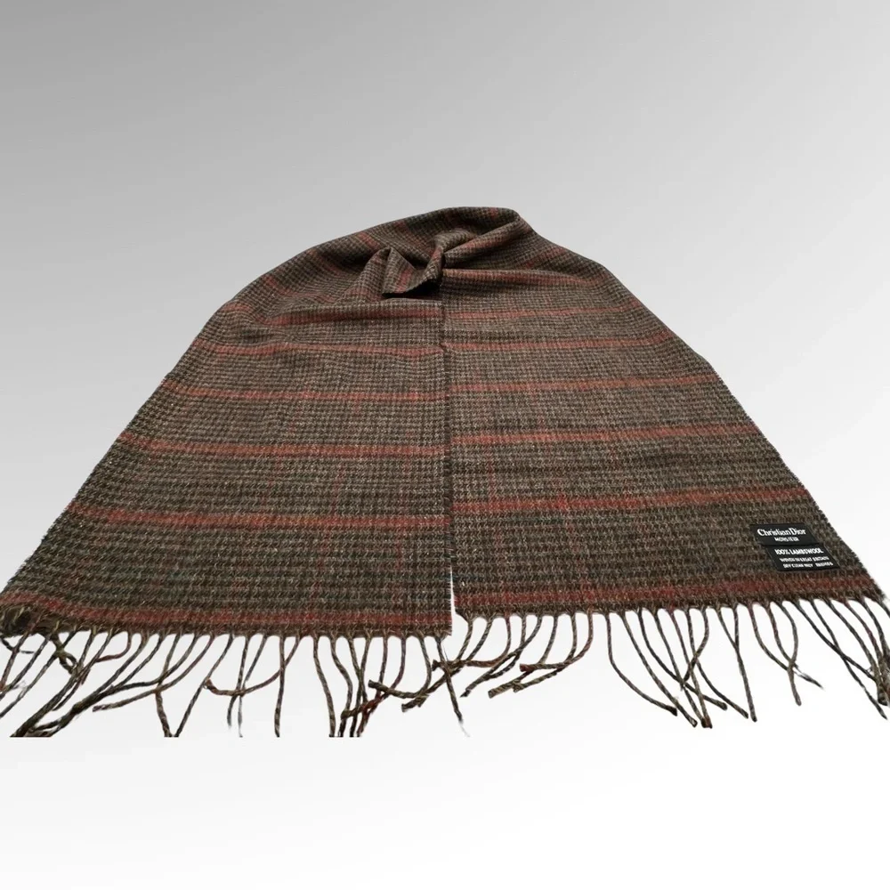 Chrsitian Dior Plaid Lambswool Scarf